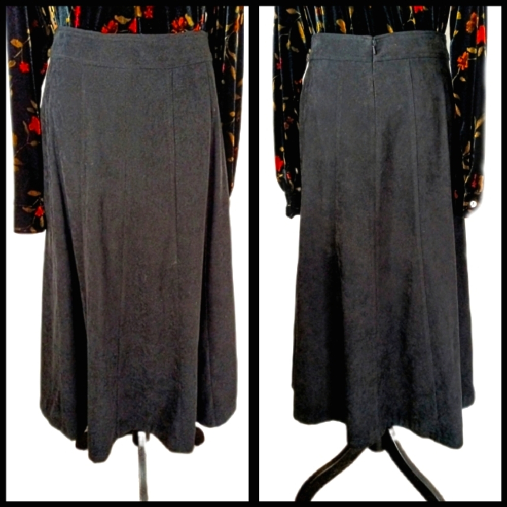 Vintage 90s Y2K Christopher & Banks Sueded Maxi Womens Panel Skirt Size 6